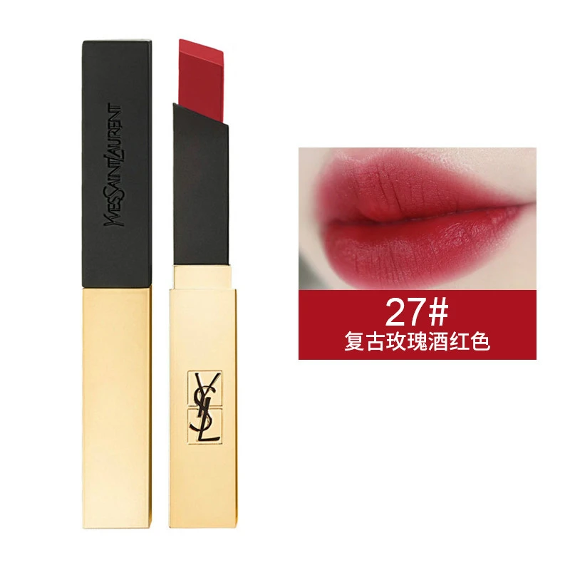 商品Yves Saint Laurent|【包邮装】YSL 圣罗兰 口红哑光细管纯口红小金条#27 2.2g,价格¥323,第1张图片