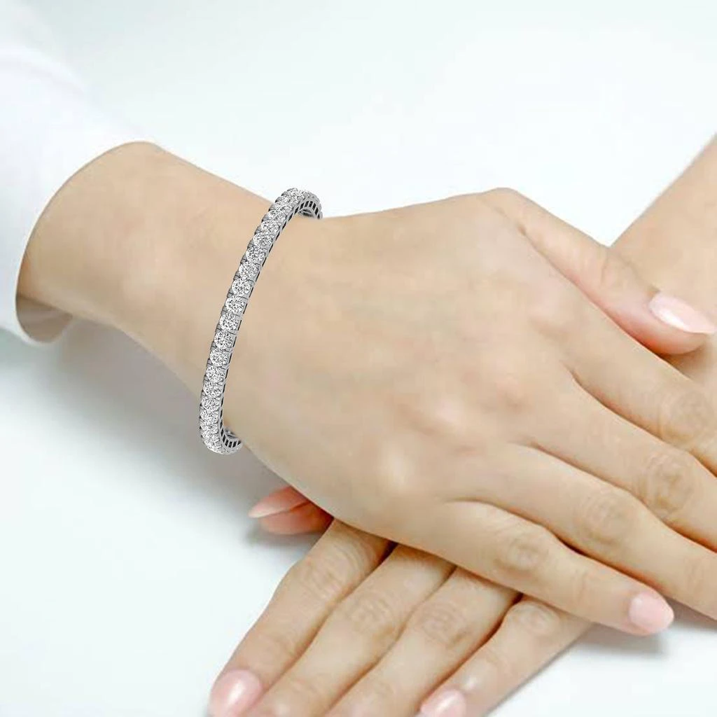 商品Diana M.|Diana M Lab 8 Carat TW Diamond Tennis Bracelet in 14K White Gold,价格¥23593,第2张图片详细描述