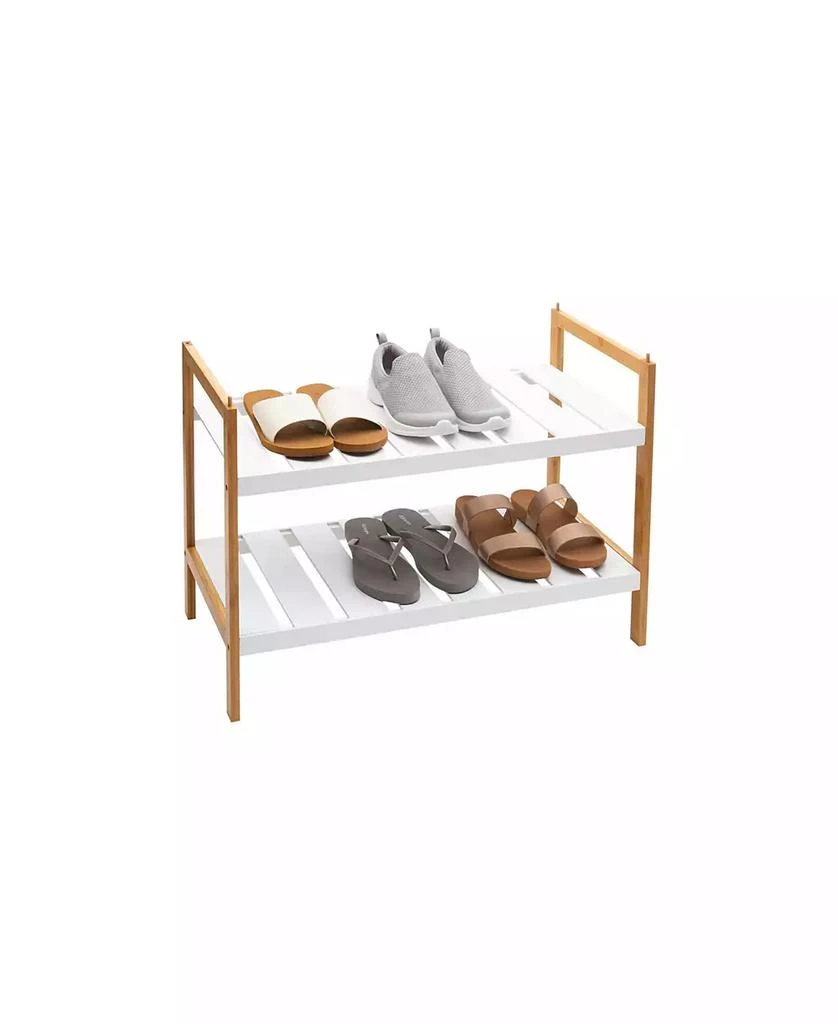 商品Organize it All|2 Pack Sonora Bamboo 2 Tier Stackable Shoe Rack,价格¥763,第3张图片详细描述