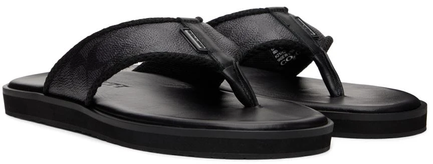 商品Coach|Black Signature Flip Flops,价格¥417,第4张图片详细描述