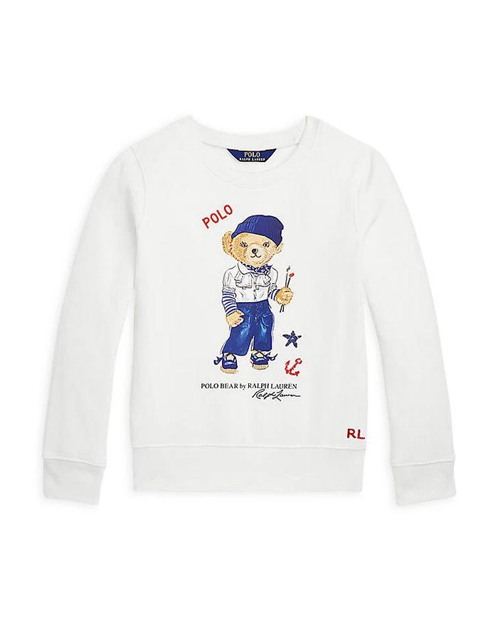 商品Ralph Lauren|Girls' Polo Bear Fleece Sweatshirt - Little Kid, Big Kid,价格¥316,第1张图片