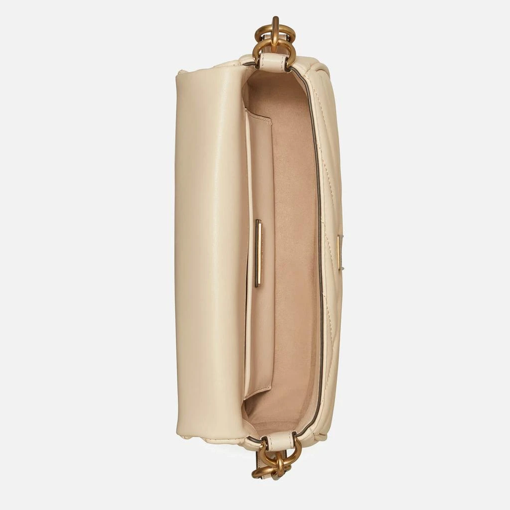 商品Tory Burch|Tory Burch Women's Kira Chevron Small Flap Shoulder Bag - New Cream,价格¥3609,第4张图片详细描述