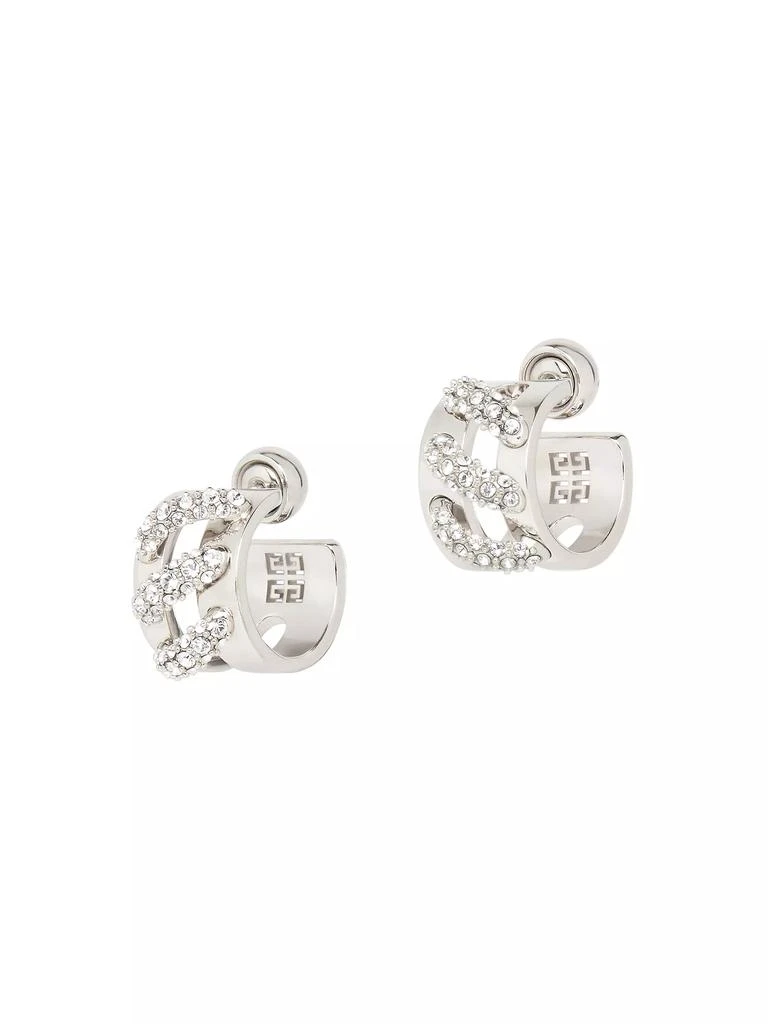 商品Givenchy|Stitch Hoop Earrings In Metal With Crystals,价格¥4122,第3张图片详细描述