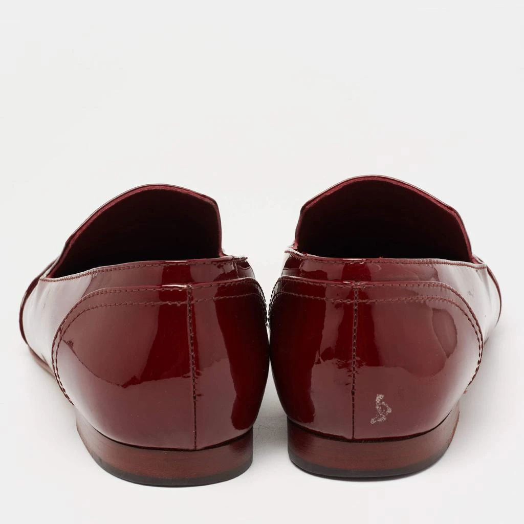 商品[二手商品] Chanel|Chanel Burgundy Patent Leather CC Loafers Size 39.5,价格¥1581,第5张图片详细描述