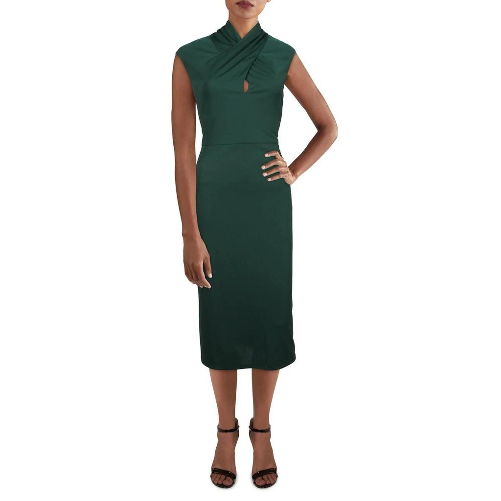 商品Ralph Lauren|Lauren Ralph Lauren Womens Mock Neck Cap Seeves Midi Dress,价格¥466,第1张图片详细描述