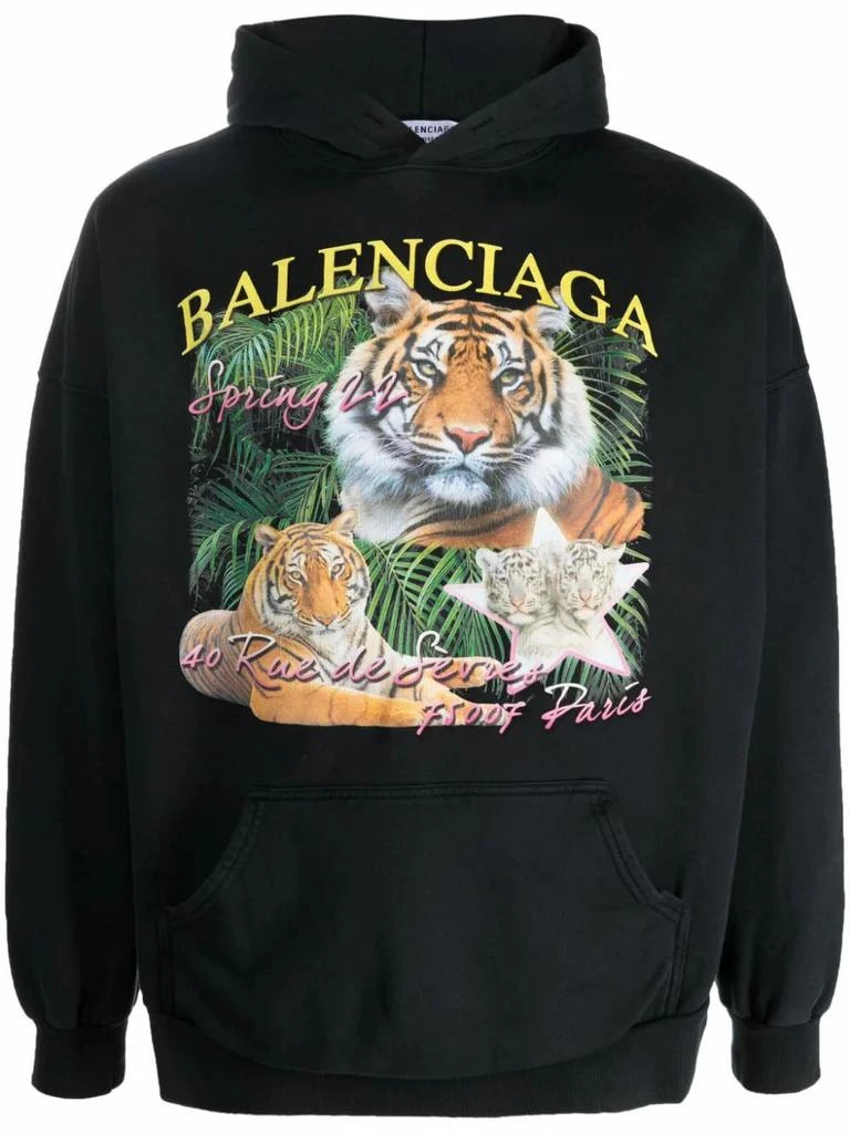 商品Balenciaga|Balenciaga Women's Black Cotton Sweatshirt,价格¥7491,第1张图片