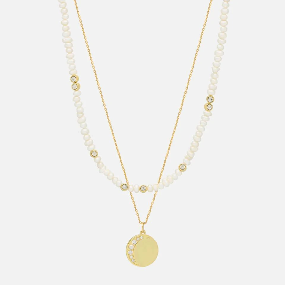 商品ESTELLA BARTLETT|Estella Bartlett Moonz Glass Pearl Gold-Tone Double Chain Necklace,价格¥348,第1张图片