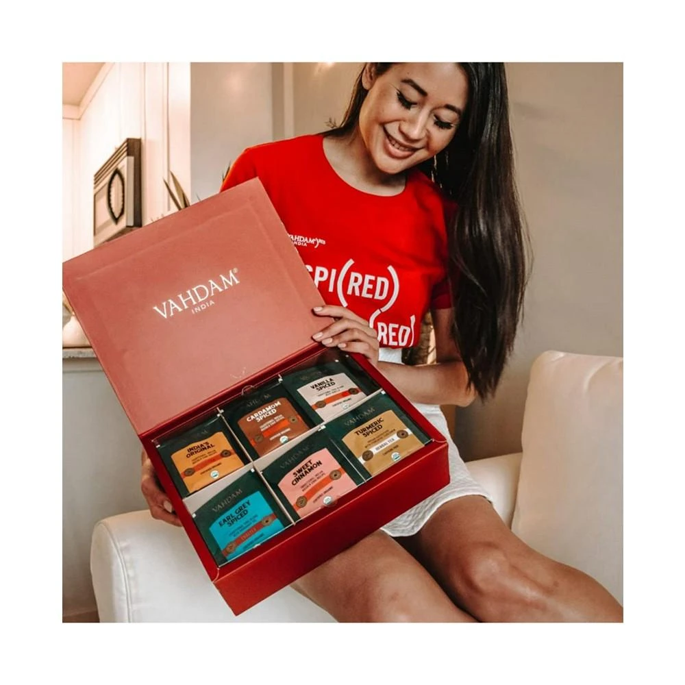 商品Vahdam Teas|Chai Tea Variety Sampler Gift Set, 60 Long Leaf Pyramid Tea Bags,价格¥298,第3张图片详细描述