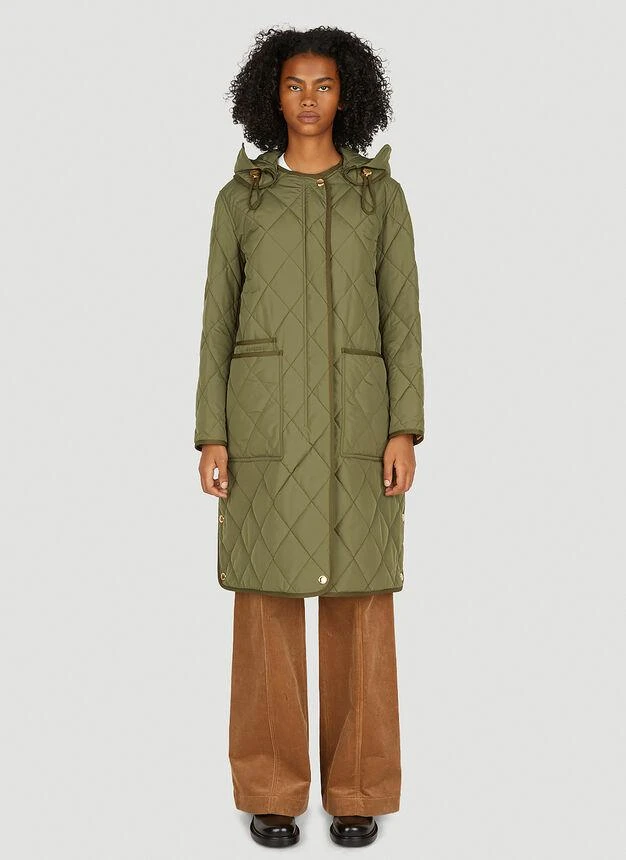 商品Burberry|Quilted Coat in Green,价格¥13997,第1张图片