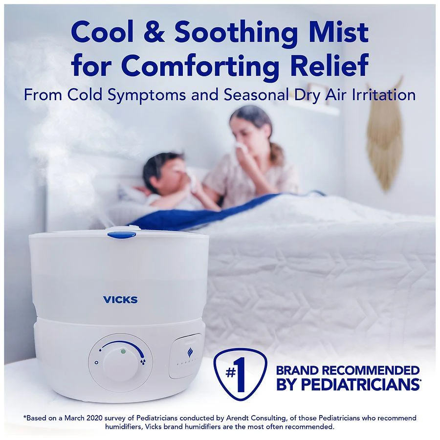 商品Vicks|EasyCare + Top Fill Ultrasonic Cool Mist Humidifier, White, VUL585,价格¥487,第3张图片详细描述