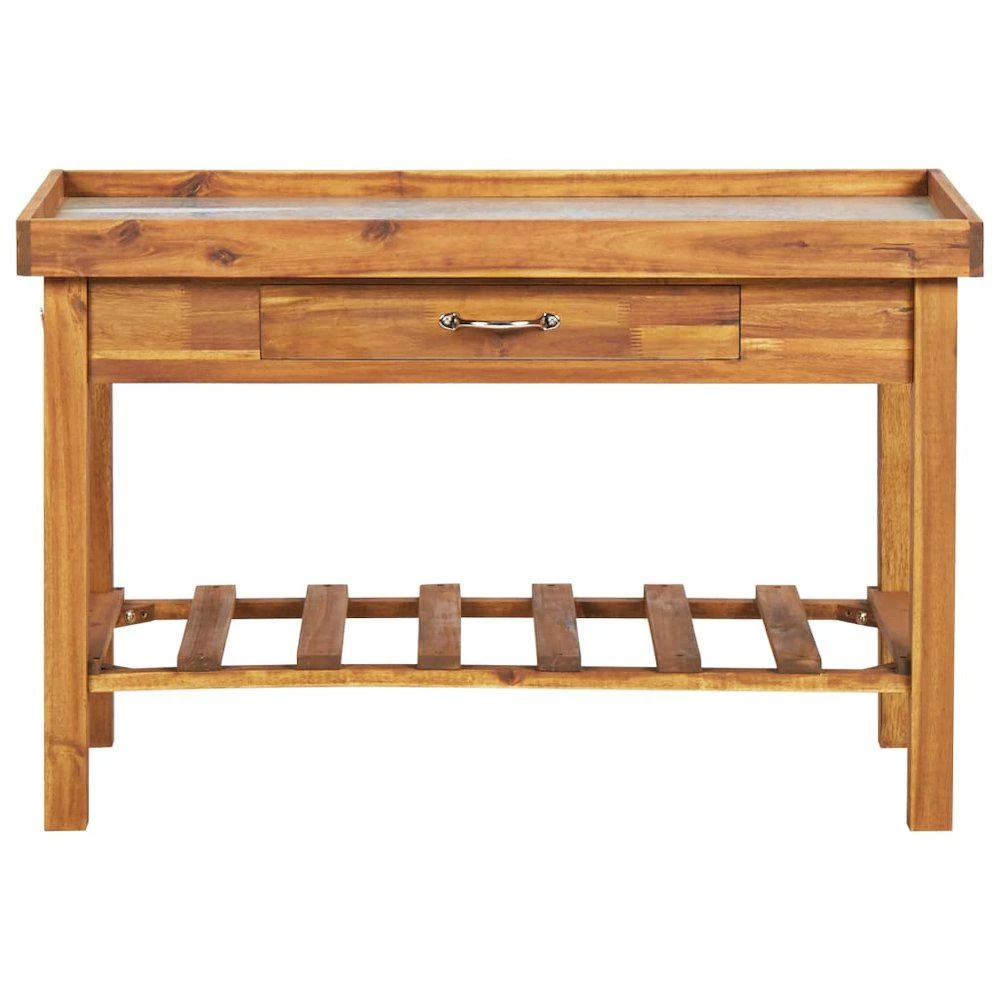 商品VidaXL|Garden Work Bench with Zinc Top Solid Acacia Wood, 46561,价格¥2368,第4张图片详细描述