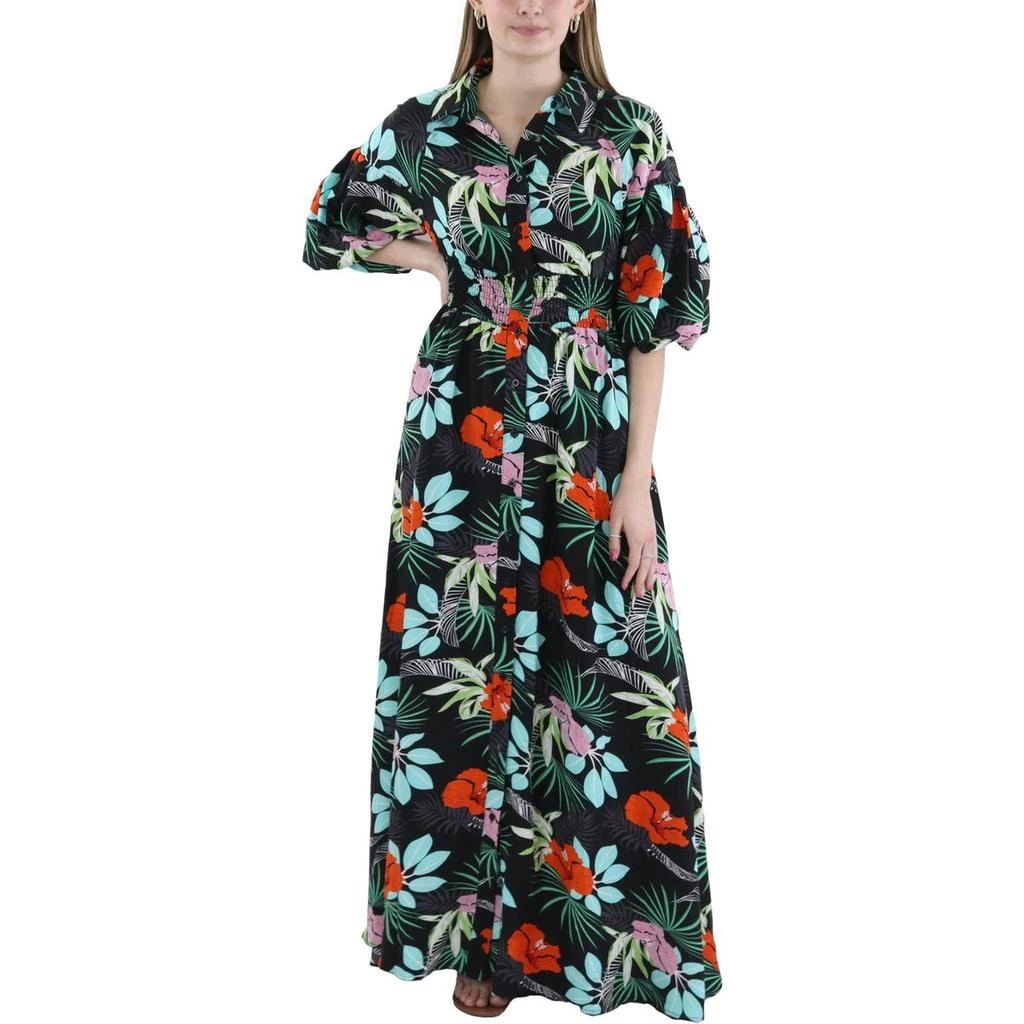 商品Gracia|Womens Floral Puff Sleeves Shirtdress,价格¥570,第1张图片