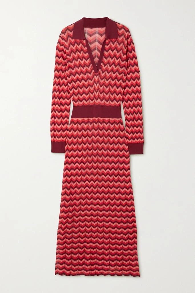商品Rixo|Annie 条纹提花针织中长连衣裙,价格¥3407,第1张图片