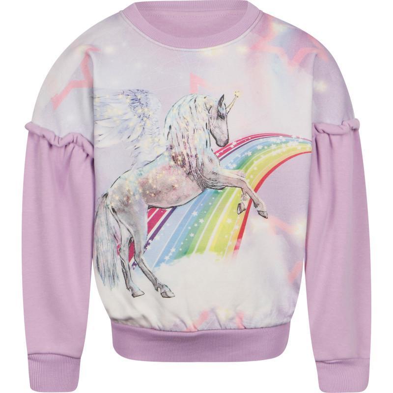 商品Rock Your Baby|Unicorn and rainbow print sweatshirt in lilac,价格¥533,第1张图片