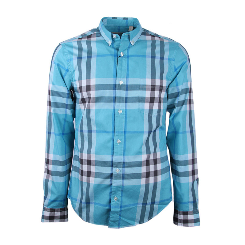 Burberry 博柏利 男士湖蓝色纯棉长袖衬衫 3919212商品第1张图片规格展示