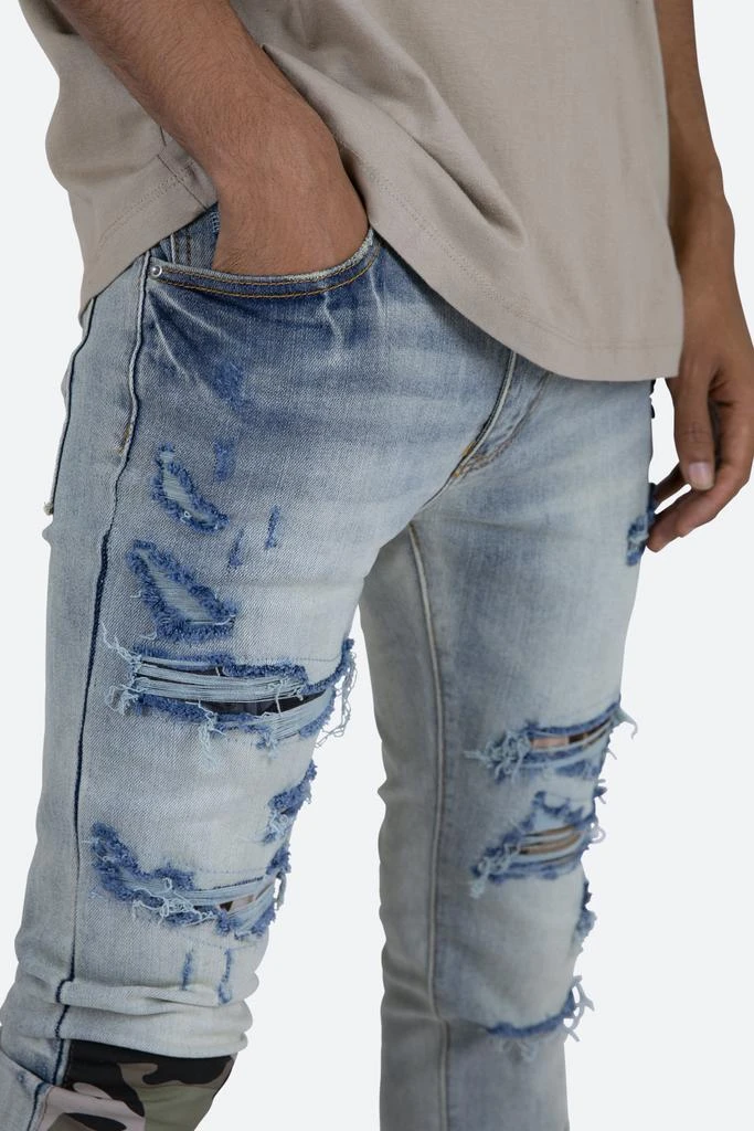 X408 Repaired Skinny Denim - Blue 商品
