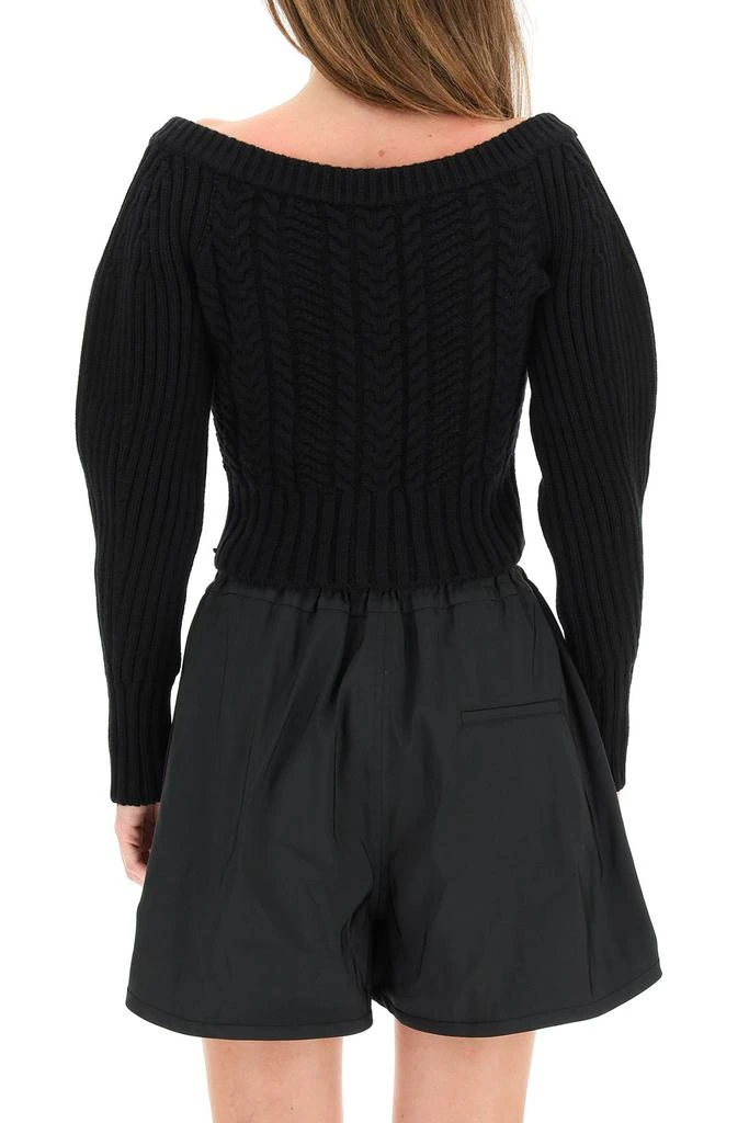 商品Alexander McQueen|Alexander McQueen Off Shoulder Cropped Cardigan,价格¥3367,第3张图片详细描述