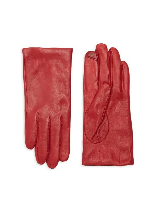 商品Saks Fifth Avenue|Cashmere Lined Leather Tech Gloves,价格¥722,第1张图片