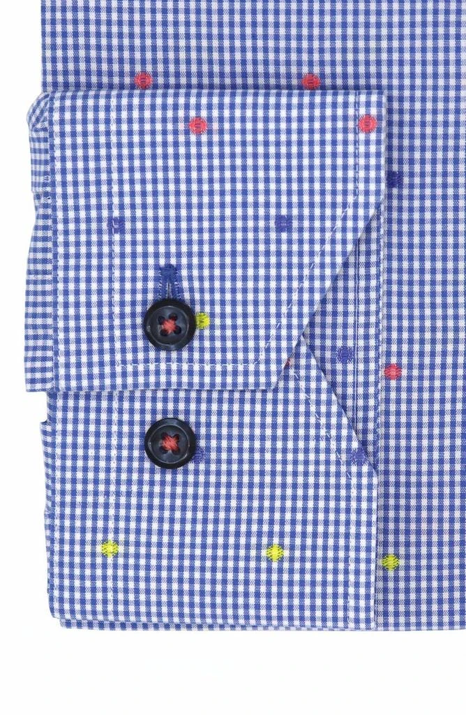 商品Lorenzo Uomo|Trim Fit Confetti Gingham Dress Shirt,价格¥376,第3张图片详细描述