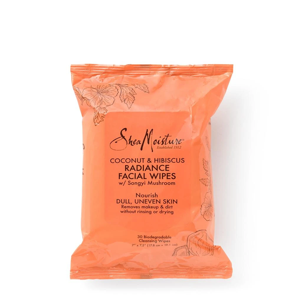 商品Shea Moisture|Shea Moisture Coconut & Hibiscus Radiance-Boosting Cleansing Facial Wipes,价格¥22,第1张图片