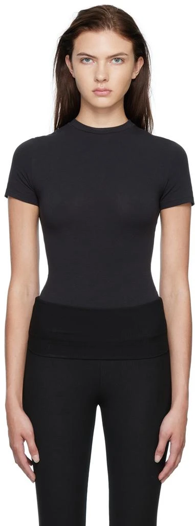 商品SKIMS|Black Cotton Jersey T-Shirt,价格¥467,第1张图片