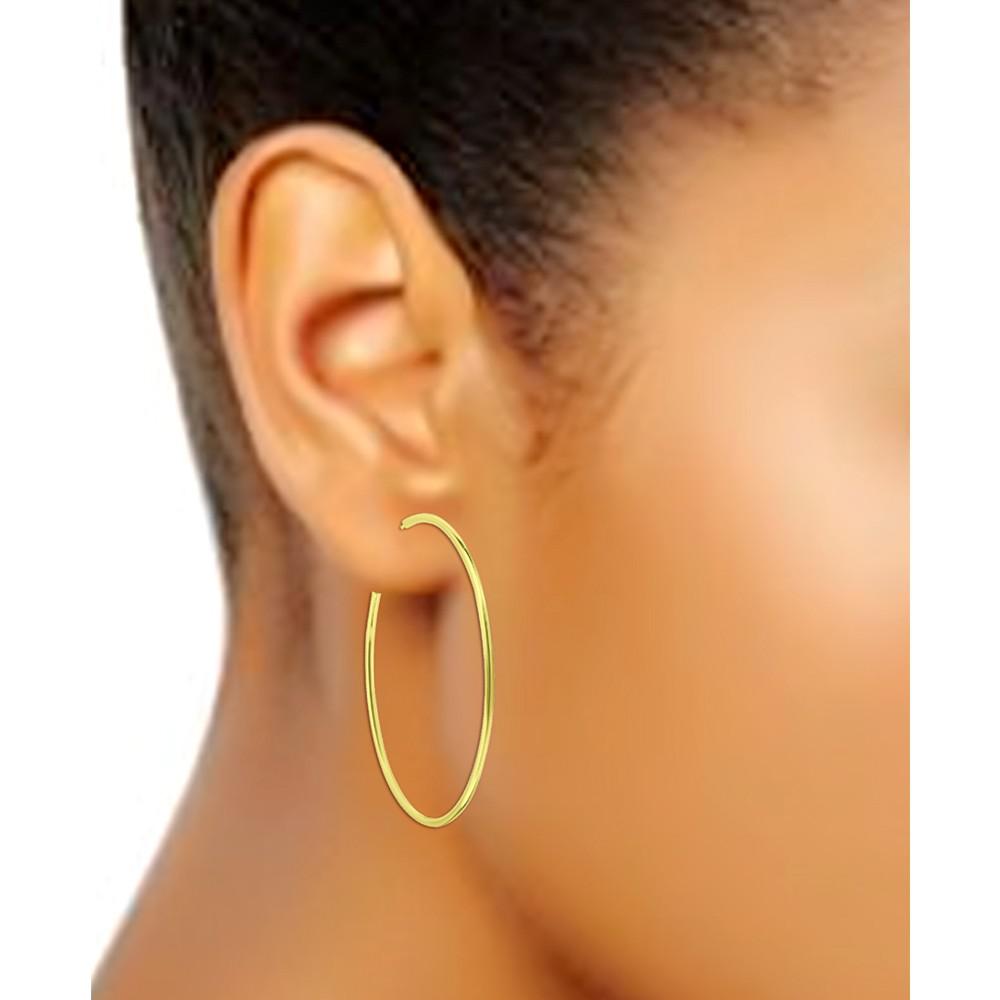 Polished Wire Large Hoop Earrings in 18k Gold-Plated Sterling Silver, 70mm, Created for Macy's商品第2张图片规格展示