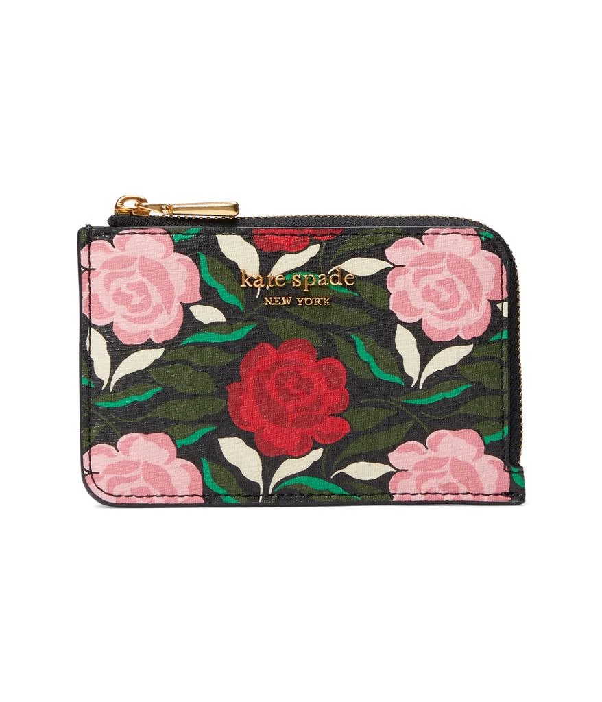 商品Kate Spade|Morgan Rose Garden Printed Saffiano Leather Zip Card Holder,价格¥494,第1张图片