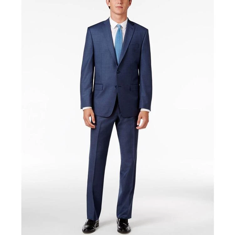 商品Calvin Klein|Men's Solid Blue Extra-Slim Fit Suit,价格¥1465,第2张图片详细描述