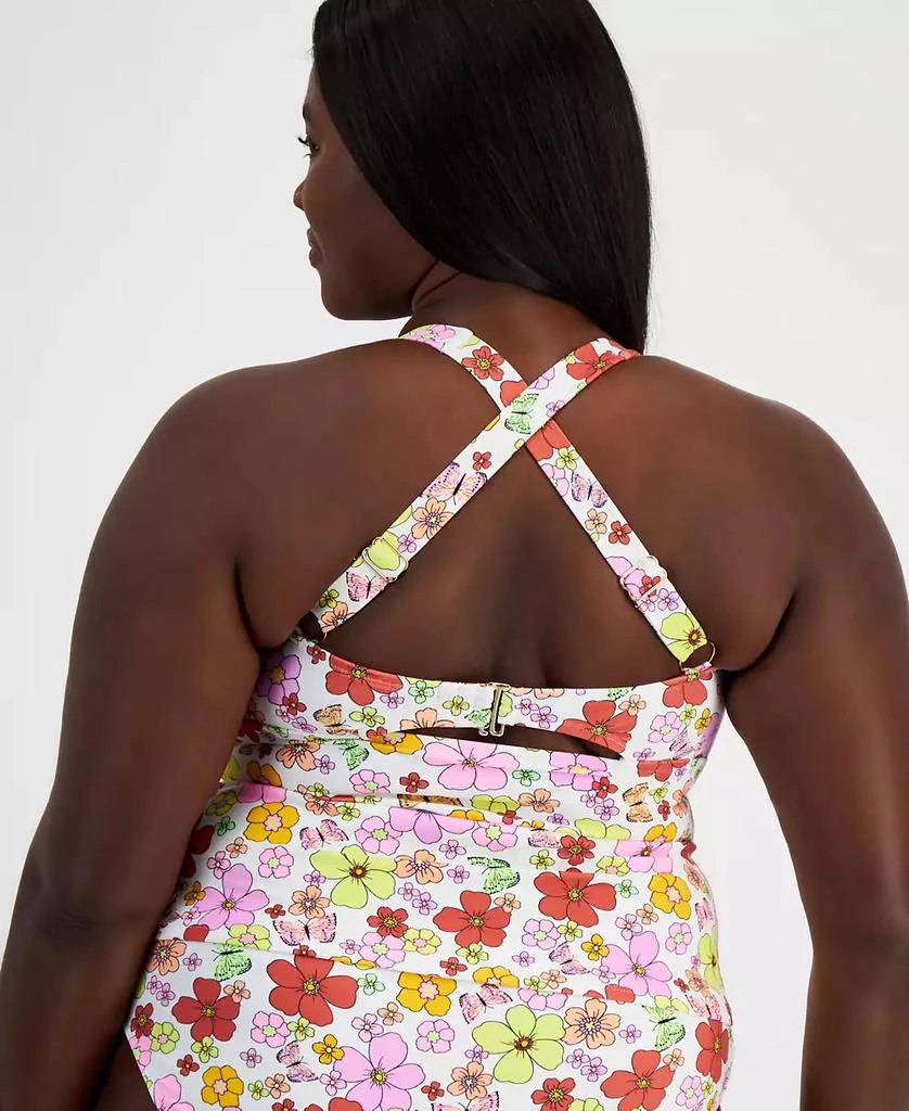 商品California Waves|Salt + Cove Trendy Plus Size Floral-Print Molded-Cup Tankini Top, Created for Macy's,价格¥89,第2张图片详细描述