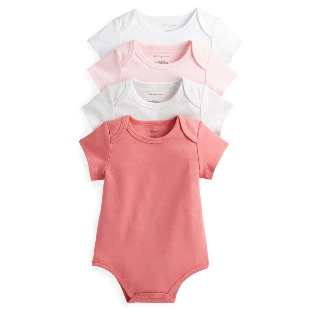 商品First Impressions|Baby Girls Bodysuits, Pack of 4, Created for Macy's,价格¥81,第1张图片
