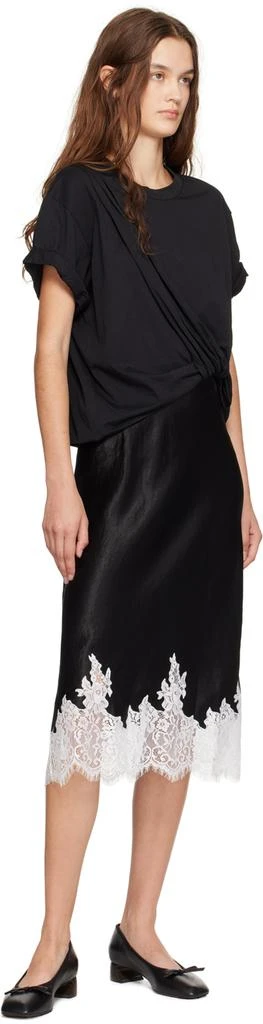 商品3.1 Phillip Lim|Black Draped T-Shirt Slip Combo Midi Dress,价格¥4007,第4张图片详细描述