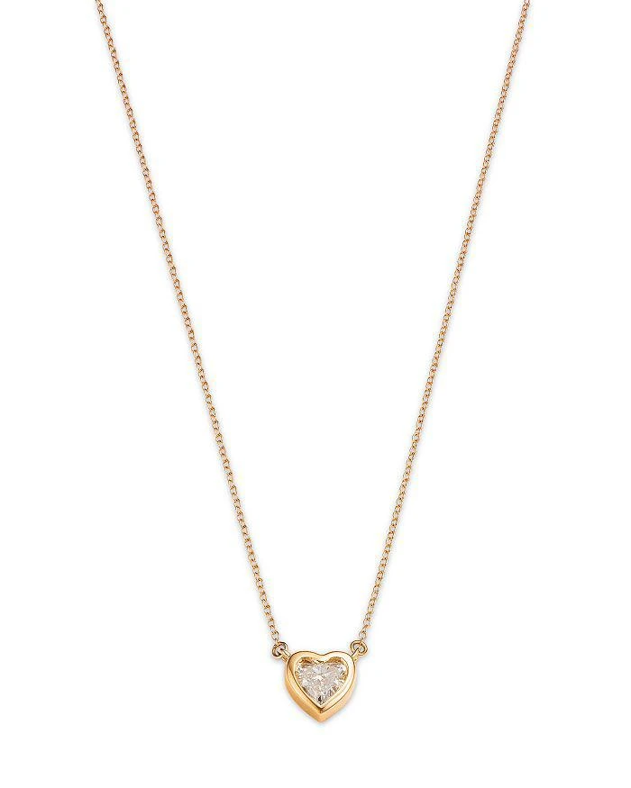 商品Moon & Meadow|14K Yellow Gold Lab Grown Diamond Heart Pendant Necklace, 16-20",价格¥4411,第1张图片详细描述