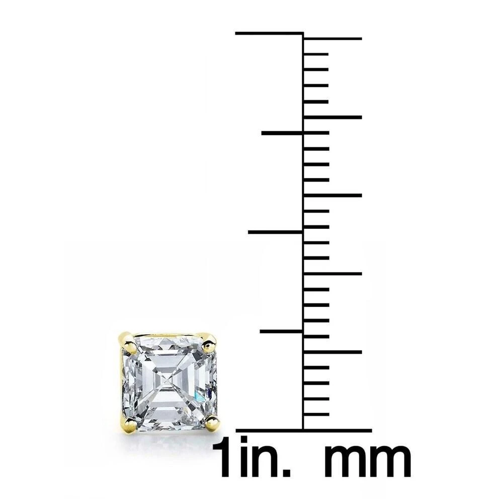 商品Suzy Levian|Gold Plated Sterling Silver Asscher-Cut Cubic Zirconia 6mm 2.50 cttw Stud Earrings,价格¥558,第2张图片详细描述