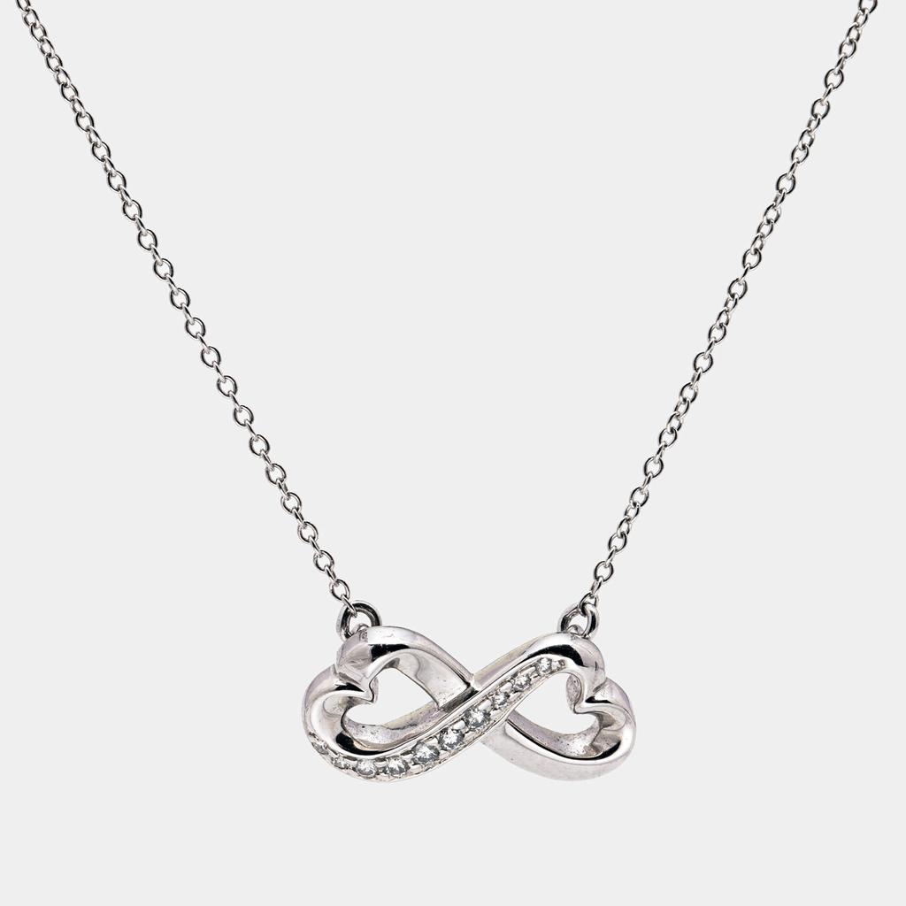 Tiffany & Co. Paloma Picasso Infinity Heart Diamond 18k White Gold Chain Necklace商品第1张图片规格展示