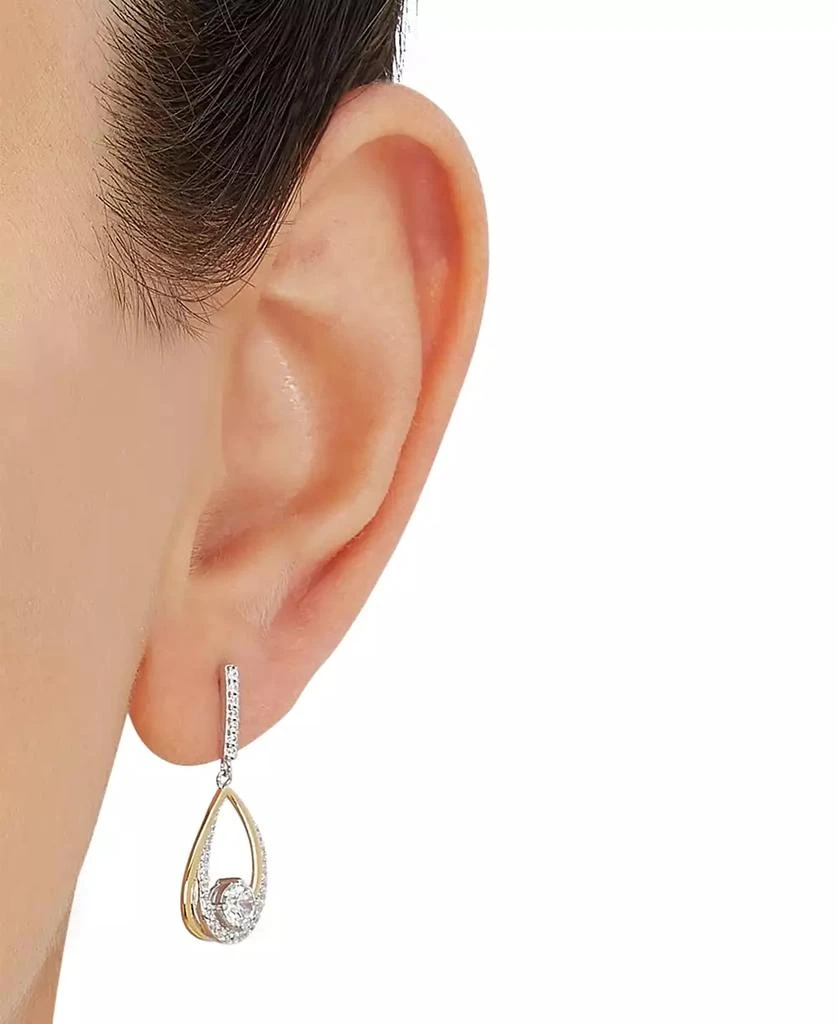 商品Macy's|Cubic Zirconia Teardrop Drop Earrings in Sterling Silver & 14k Gold-Plate,价格¥418,第2张图片详细描述