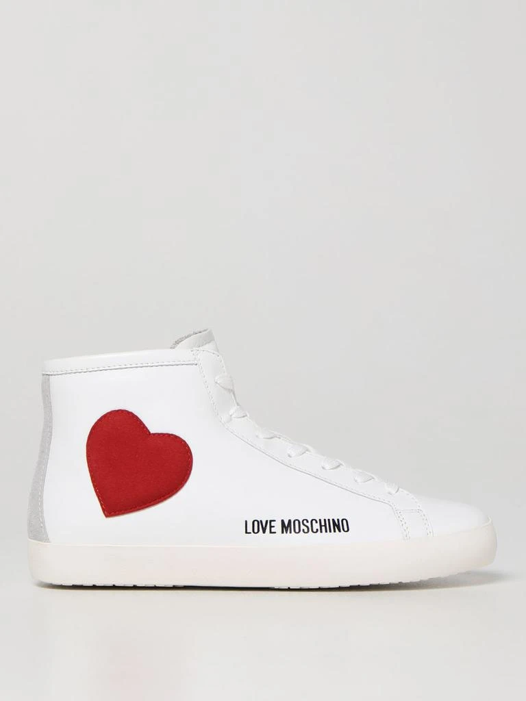 商品Love Moschino|Love Moschino sneakers in leather with heart,价格¥935,第1张图片