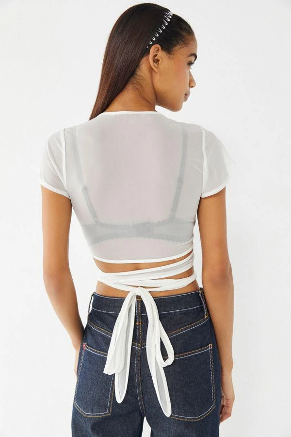 商品I.AM.GIA|I.AM.GIA Asha Sheer Mesh Wrap Top,价格¥296,第3张图片详细描述
