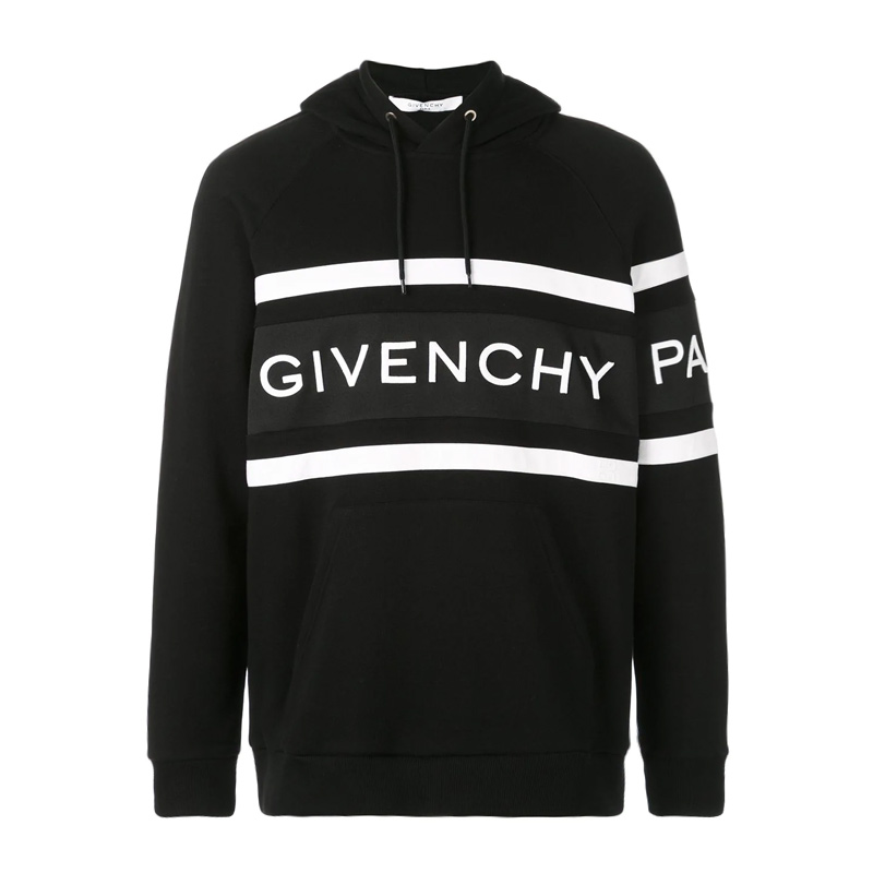 Givenchy 纪梵希 男士黑色logo印花连帽卫衣 BMJ02L3Y3P-004商品第1张图片规格展示