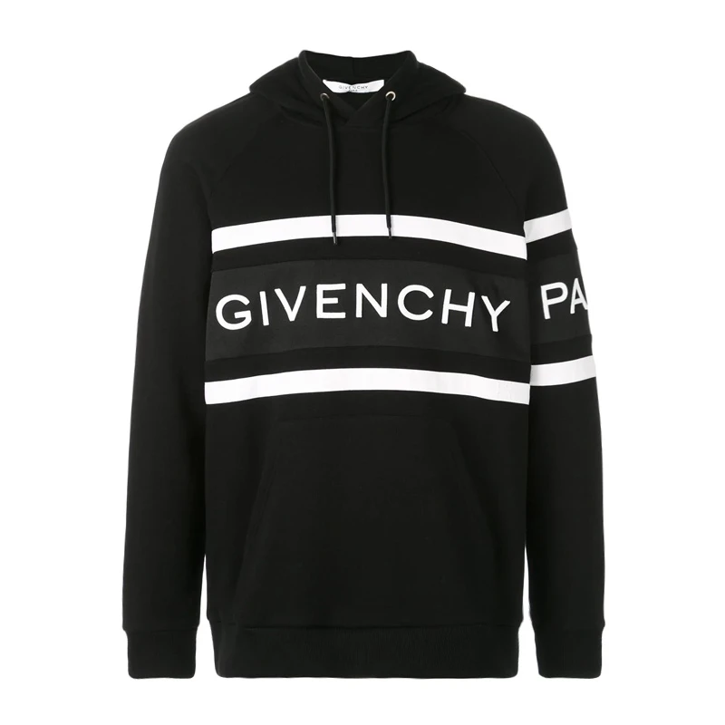 商品[国内直发] Givenchy|Givenchy 纪梵希 男士黑色logo印花连帽卫衣 BMJ02L3Y3P-004,价格¥6363,第1张图片