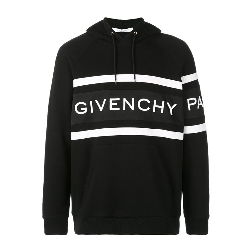 商品[国内直发] Givenchy|Givenchy 纪梵希 男士黑色logo印花连帽卫衣 BMJ02L3Y3P-004,价格¥6219,第1张图片