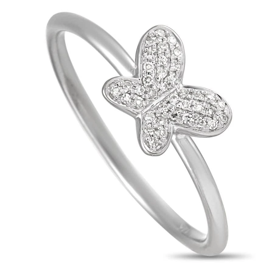 商品LB Exclusive|14K White Gold 0.08 ct Diamond Butterfly Ring,价格¥2343,第1张图片