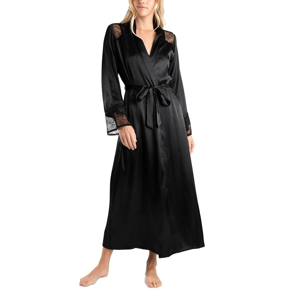 商品Linea Donatella|Women's Enchante Satin Lace-Trim Robe,价格¥196,第1张图片