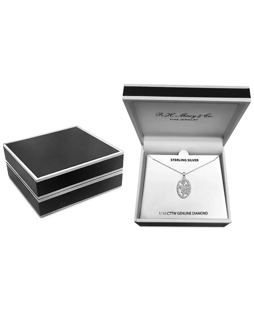 商品Macy's|Diamond Bouquet 18" Pendant Necklace (1/10 ct. t.w.) in Sterling silver or Sterling Silver & 14k Gold-Plate,价格¥185,第2张图片详细描述