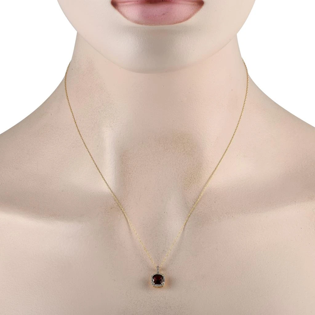 商品LB Exclusive|14K Yellow Gold 0.09ct Diamond and Garnet Pendant Necklace PD4-16269WGA,价格¥1946,第2张图片详细描述