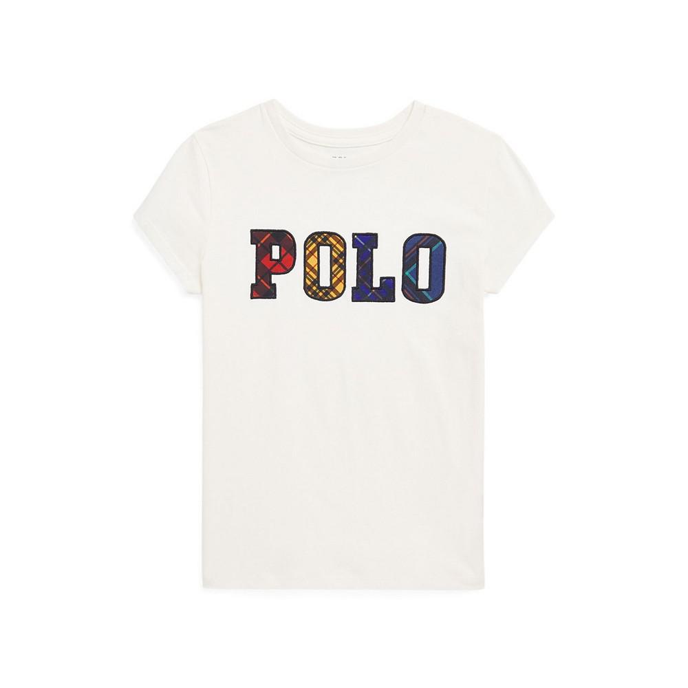 商品Ralph Lauren|Big Girls Plaid Logo Cotton Jersey T-shirt,价格¥331,第1张图片