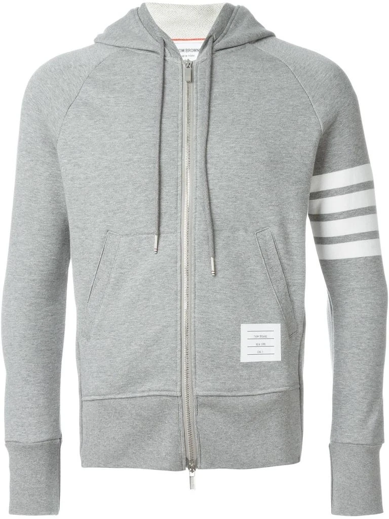 商品Thom Browne|THOM BROWNE MEN CLASSIC FULL ZIP HOODIE WITH ENGINEERED 4-BAR IN CLASSIC LOOP BACK,价格¥6708,第5张图片详细描述