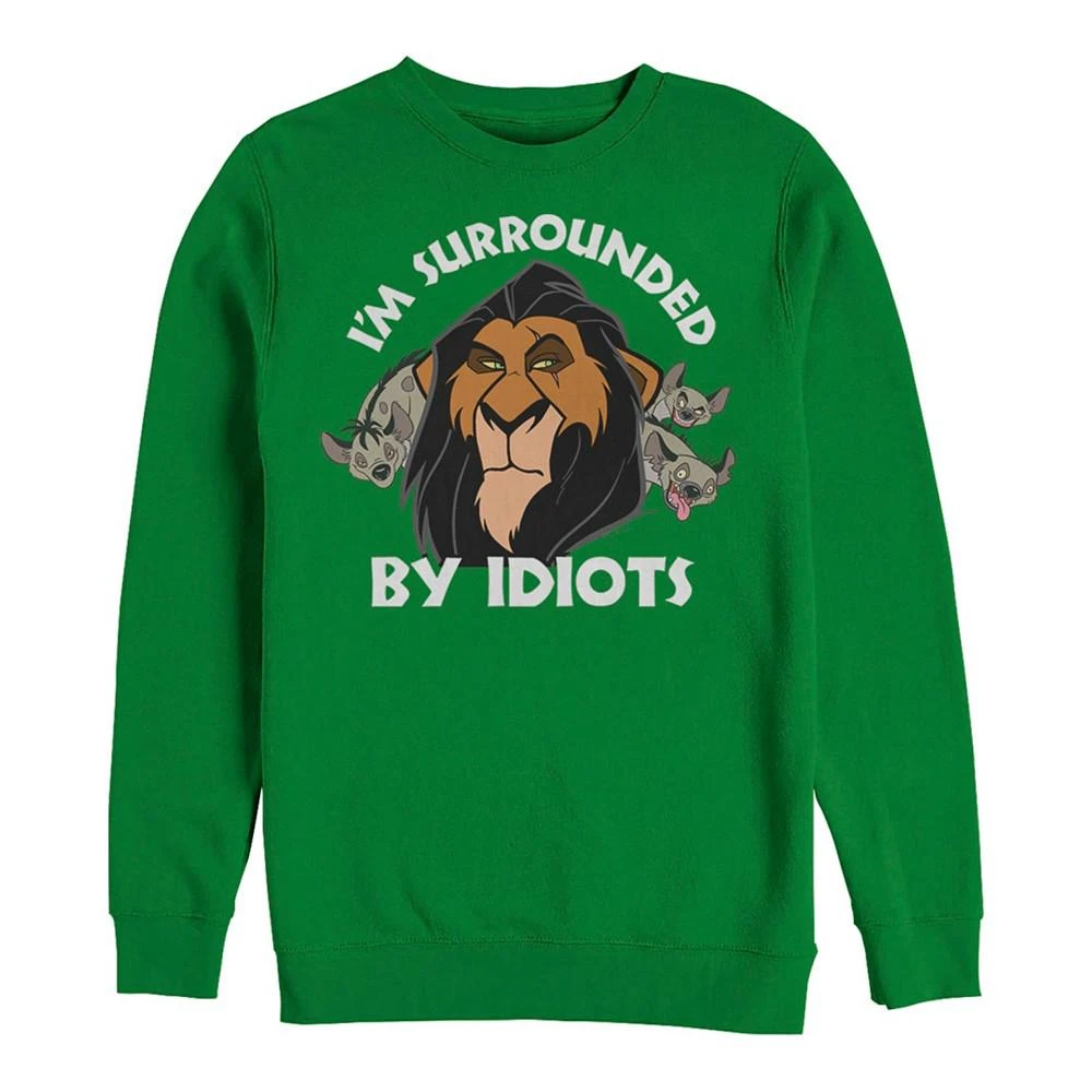 商品Disney|Disney Men's Lion King Scar Surrounded by Idiots, Crewneck Fleece,价格¥339,第2张图片详细描述