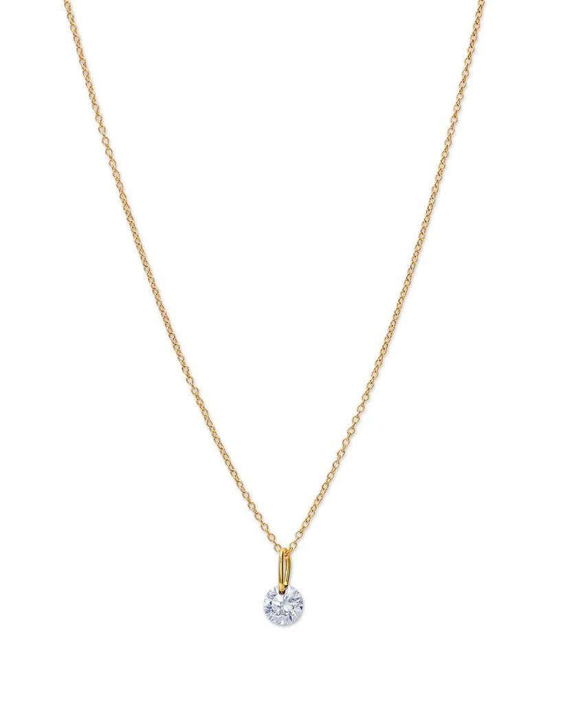 商品Moon & Meadow|14K Yellow Gold Lab Grown Diamond Solitaire Pendant Necklace, 16-20",价格¥4160,第1张图片