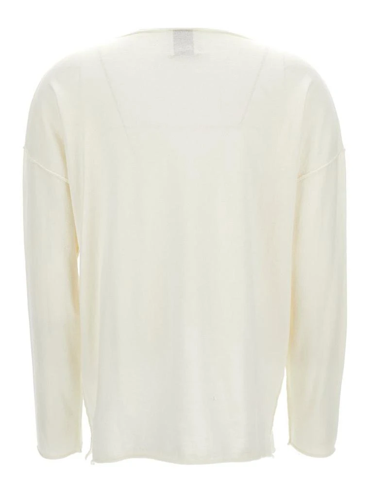 商品Allude|Ivory Long-Sleeve Top with Boat Neckline in Cotton and Cashmere Woman,价格¥1471,第2张图片详细描述