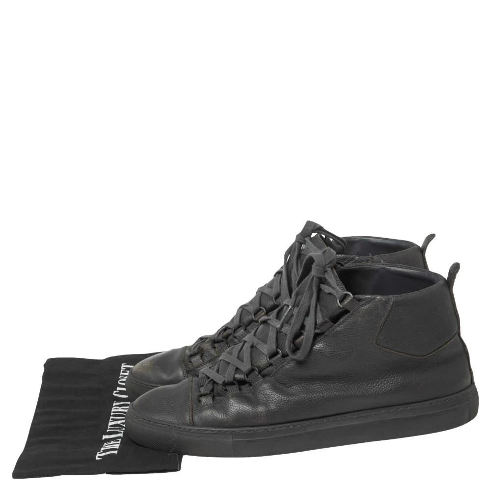 Balenciaga Grey Leather Arena High Top Sneakers Size 43   商品